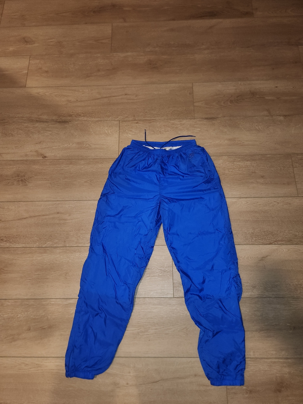 Vintage Y2K 90s Nike Blue Insulated Cotton Lined Blue Track Pants Men Size Large